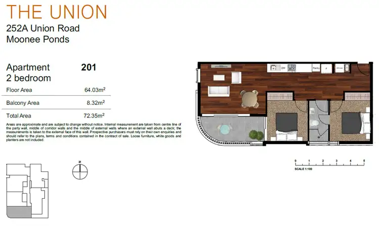 Floorplan of Homely apartment listing, 201/252A Union Road, Moonee Ponds VIC 3039