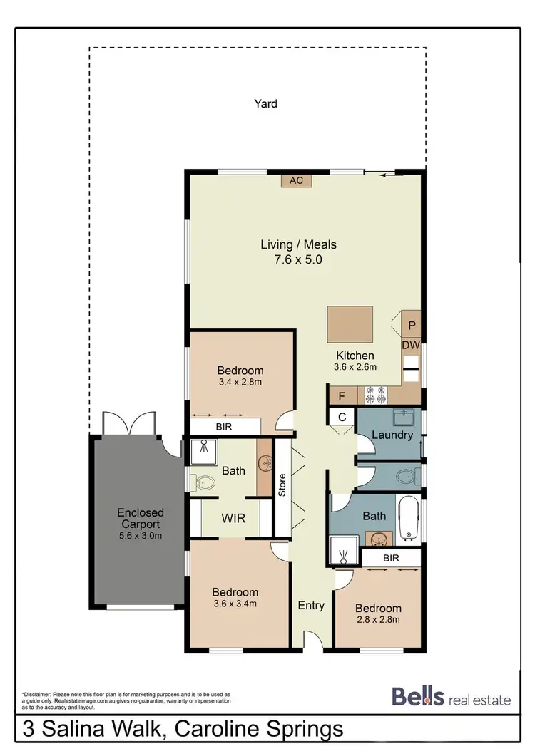 Floorplan of Homely house listing, 3 Salina Walk, Caroline Springs VIC 3023