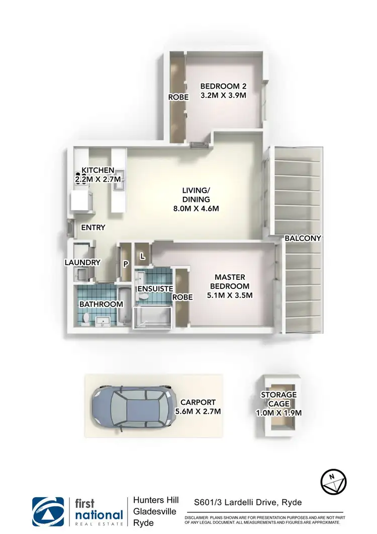 Floorplan of Homely apartment listing, 601S/3-5 Lardelli Drive, Ryde NSW 2112
