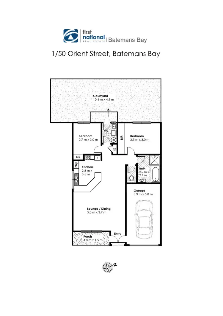 Floorplan of Homely unit listing, 1/50 Orient Street, Batemans Bay NSW 2536