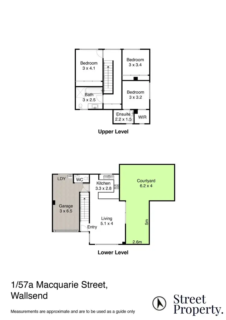Floorplan of Homely townhouse listing, 1/57a Macquarie Street, Wallsend NSW 2287