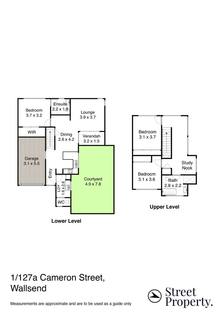 Floorplan of Homely townhouse listing, 1/127a Cameron Street, Wallsend NSW 2287