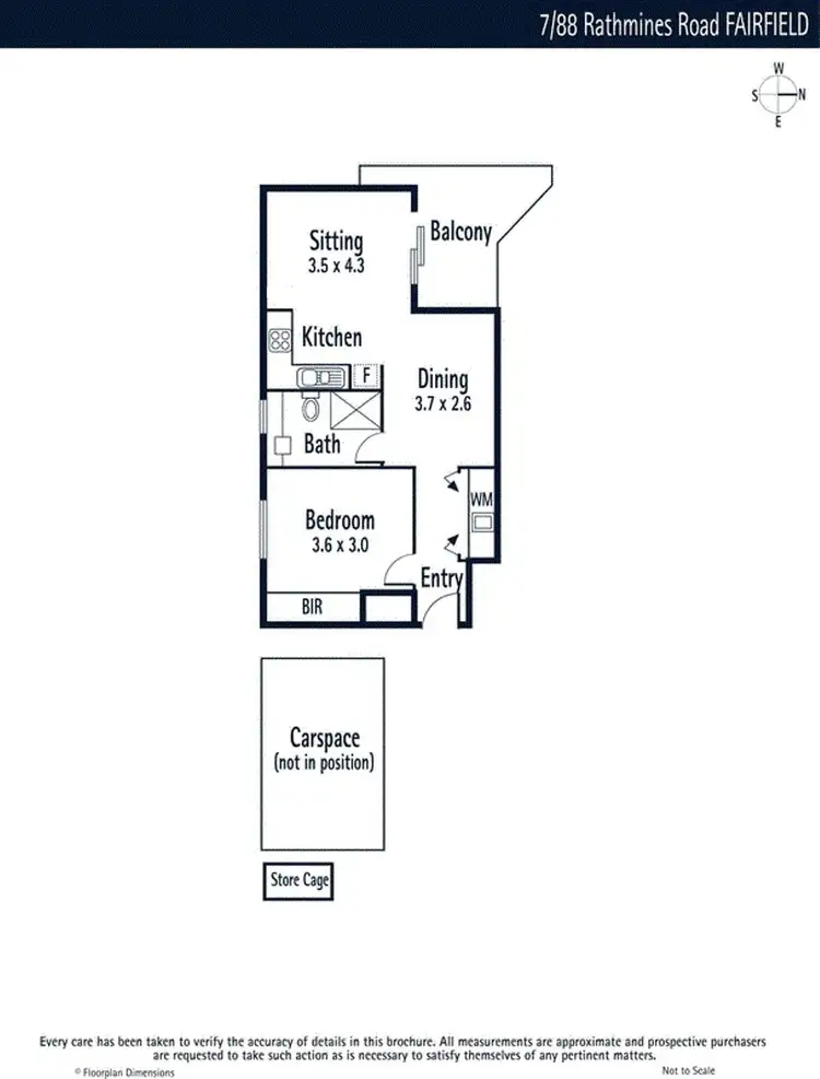 Floorplan of Homely apartment listing, 7/88 Rathmines Street, Fairfield VIC 3078