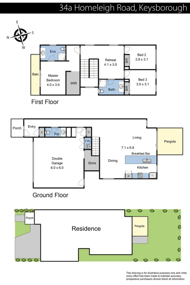 Floorplan of Homely house listing, 34A Homeleigh Road, Keysborough VIC 3173