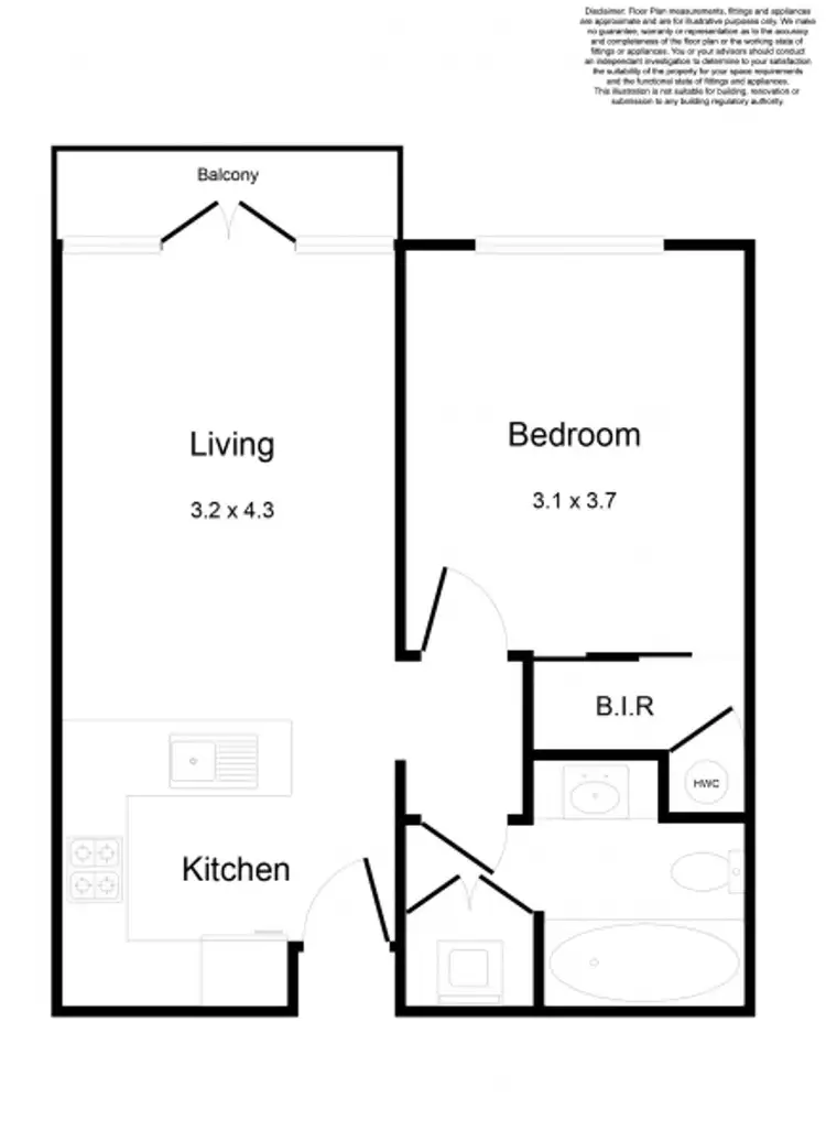 Floorplan of Homely apartment listing, 302/52 Darling Street, South Yarra VIC 3141