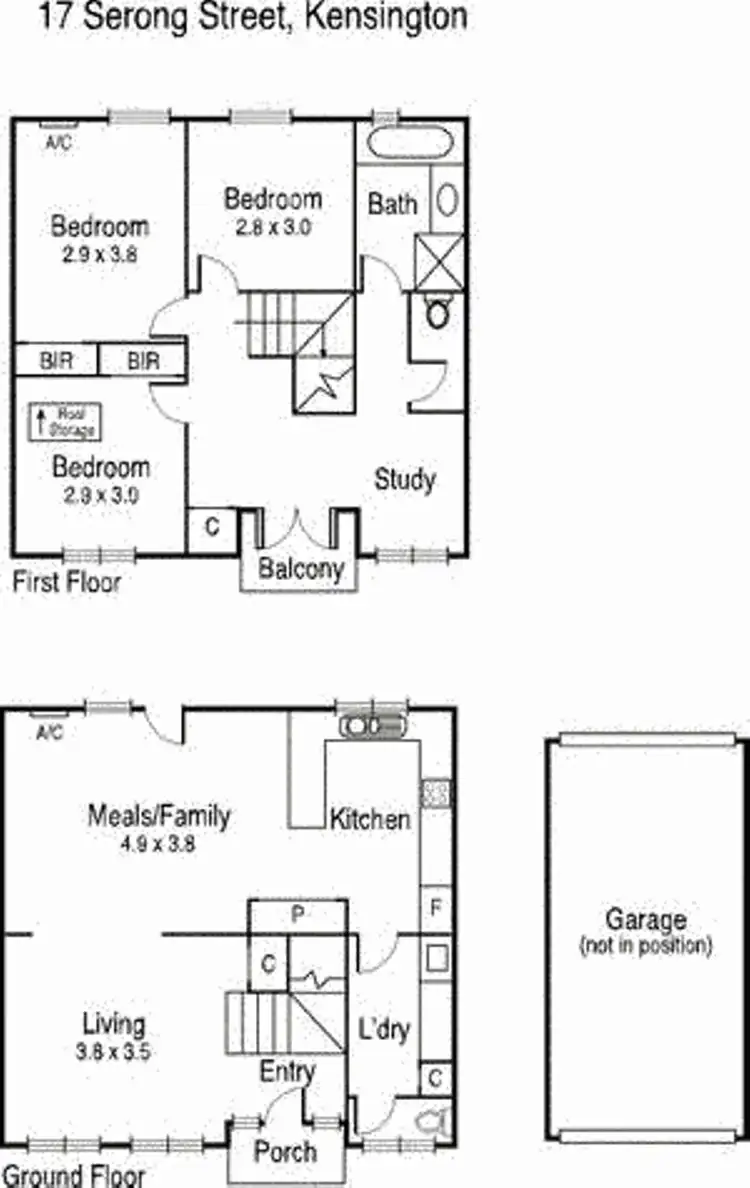 Floorplan of Homely townhouse listing, 17 Serong Street, Kensington VIC 3031