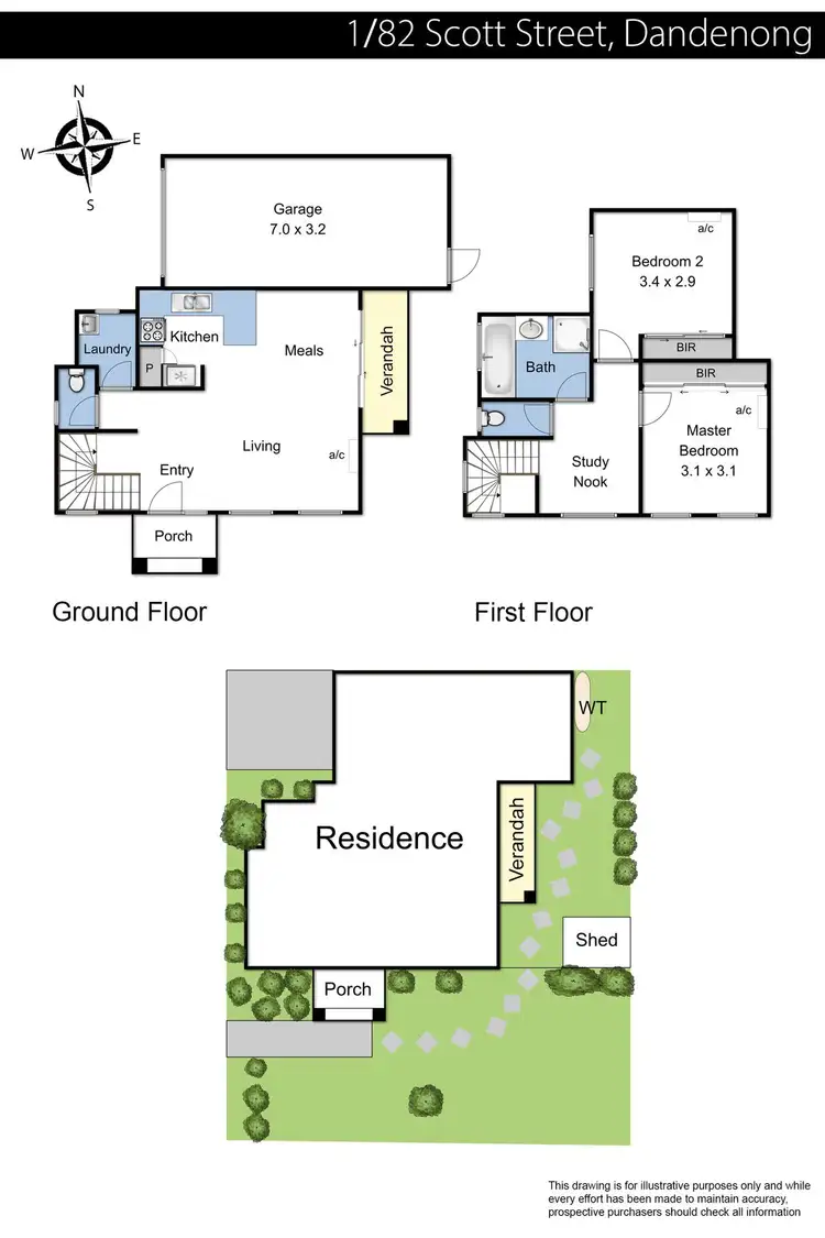 Floorplan of Homely townhouse listing, 1/82 Scott Street, Dandenong VIC 3175
