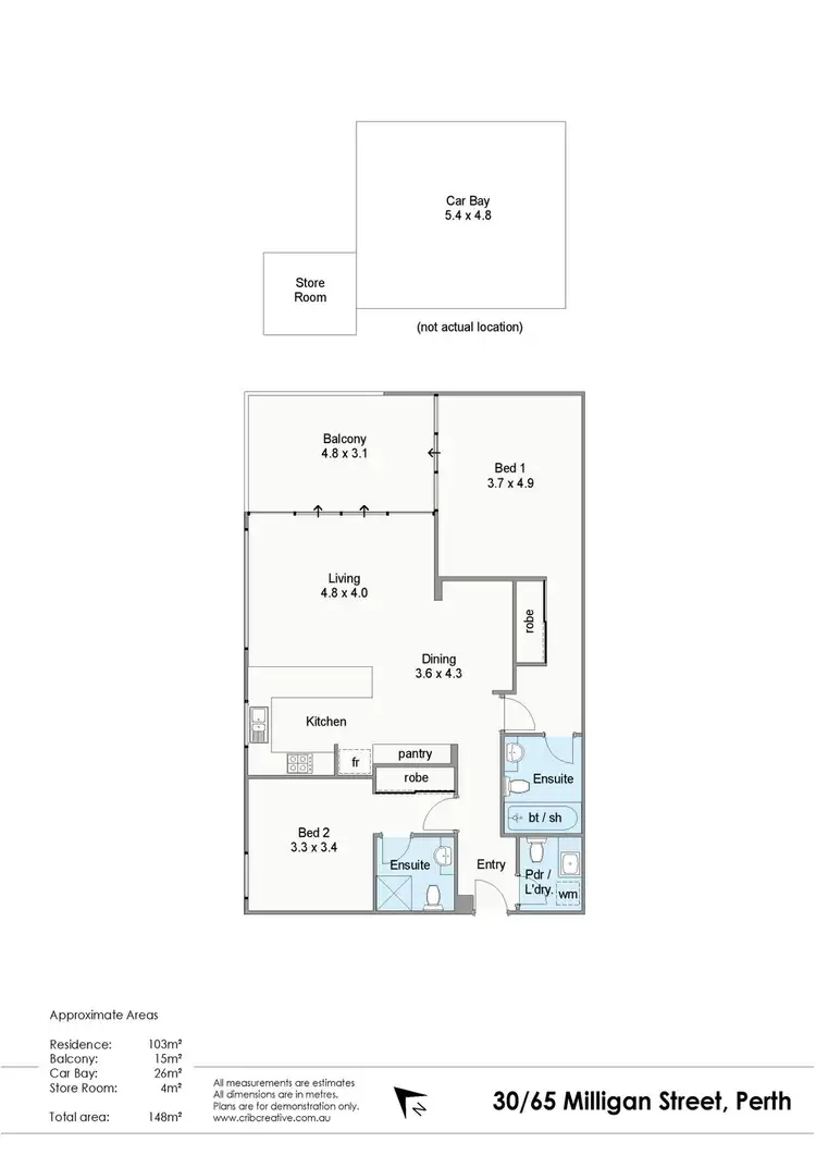Floorplan of Homely apartment listing, 30/65 Milligan St, Perth WA 6000