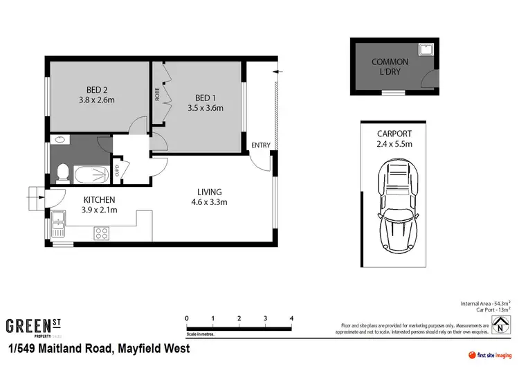 Floorplan of Homely unit listing, 1/549 Maitland Road, Mayfield West NSW 2304