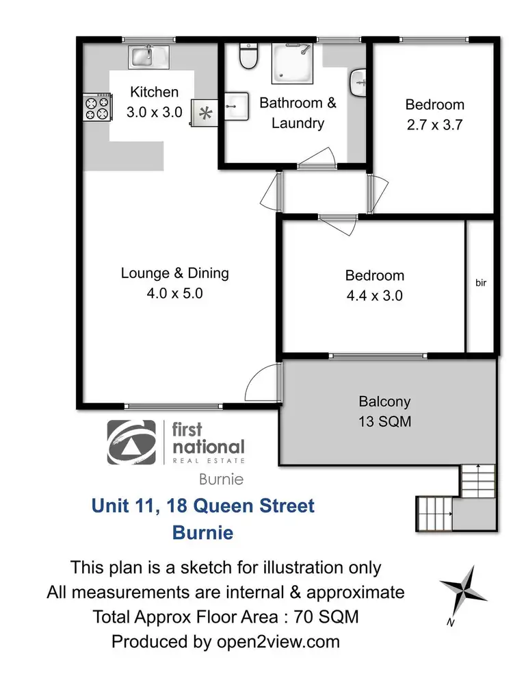 Floorplan of Homely unit listing, 11/18 Queen Street, Burnie TAS 7320