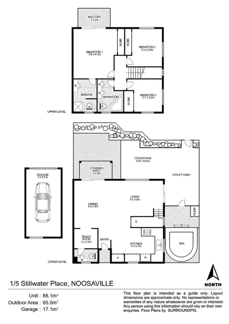 Floorplan of Homely townhouse listing, 1/5 Stillwater Place, Noosaville QLD 4566