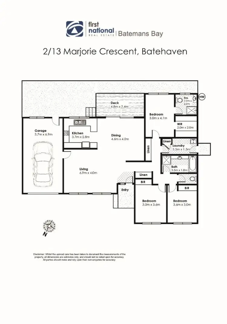 Floorplan of Homely unit listing, 2/13 Marjorie Crescent, Batehaven NSW 2536