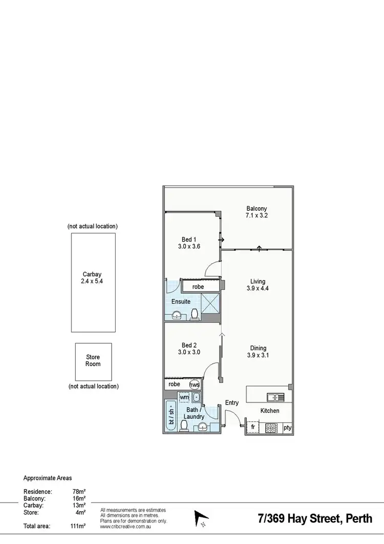 Floorplan of Homely apartment listing, 7/369 Hay Street, Perth WA 6000