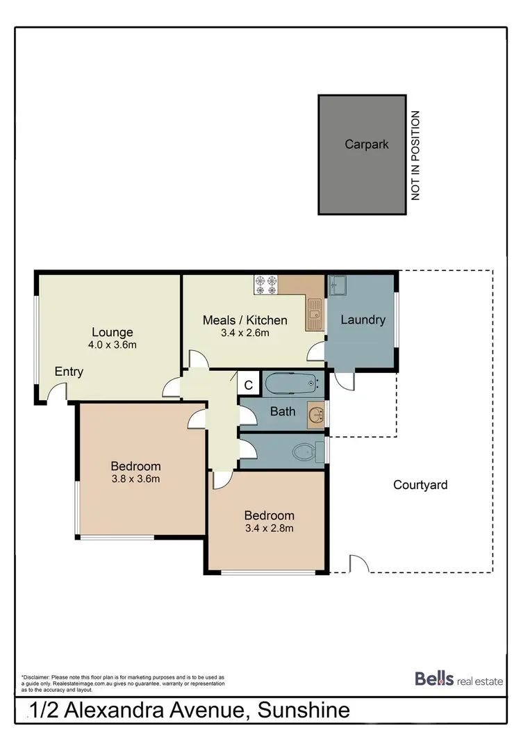 Floorplan of Homely unit listing, 1/2 Alexandra Avenue, Sunshine VIC 3020
