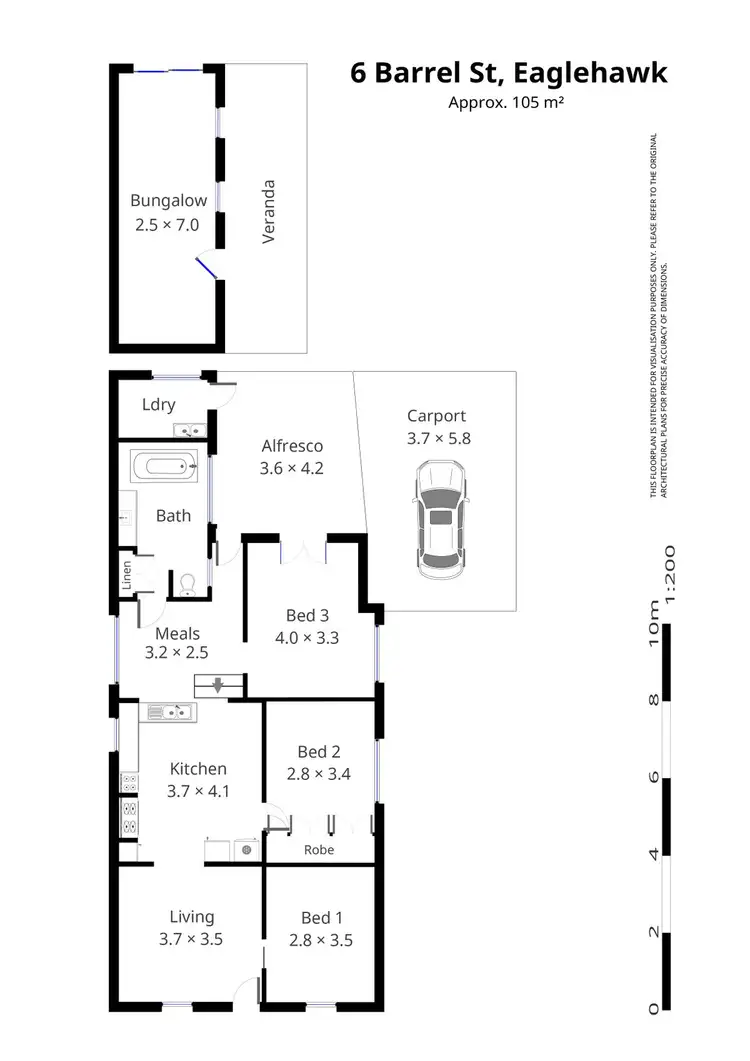 Floorplan of Homely house listing, 6 Barrell Street, Eaglehawk VIC 3556