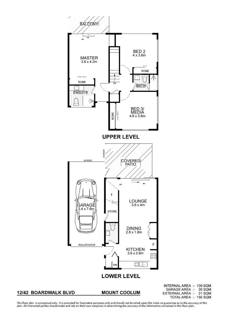 Floorplan of Homely townhouse listing, 12/42 Boardwalk Boulevard, Mount Coolum QLD 4573