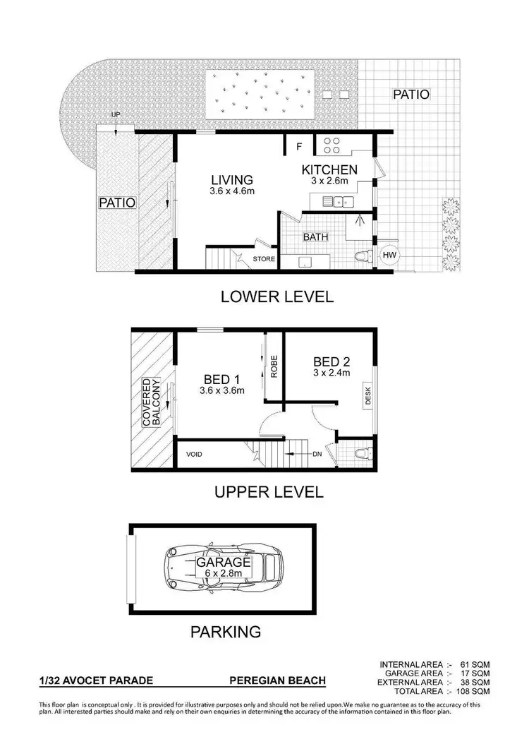 Floorplan of Homely unit listing, 1/32 Avocet Parade, Peregian Beach QLD 4573