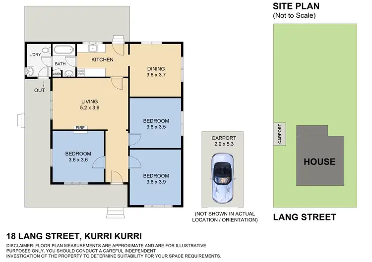 Floorplan of Homely house listing, 18 Lang Street, Kurri Kurri NSW 2327