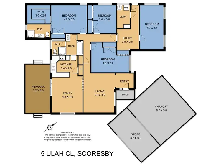 Floorplan of Homely house listing, 5 Ulah Close, Scoresby VIC 3179