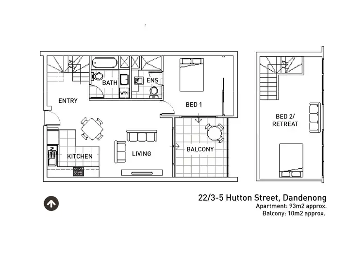 Floorplan of Homely apartment listing, 22/3-5 Hutton Street, Dandenong VIC 3175