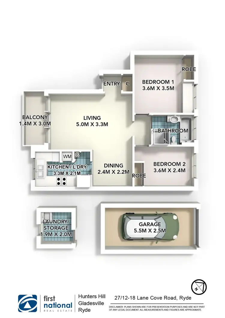 Floorplan of Homely apartment listing, 27/12 Lane Cove Road, Ryde NSW 2112
