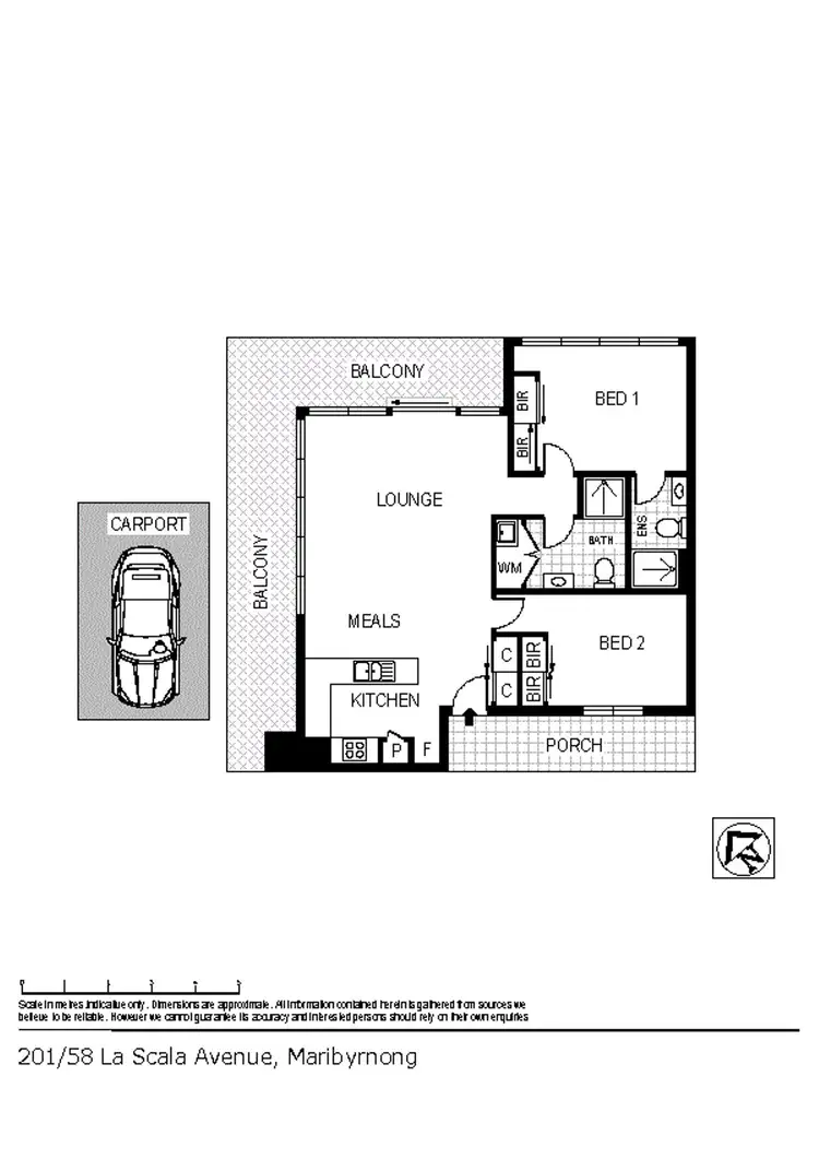 Floorplan of Homely apartment listing, 201/58 La Scala Avenue, Maribyrnong VIC 3032