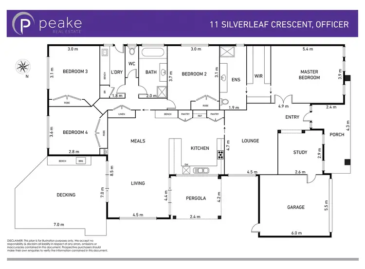 Floorplan of Homely house listing, 11 Silverleaf Crescent, Officer VIC 3809