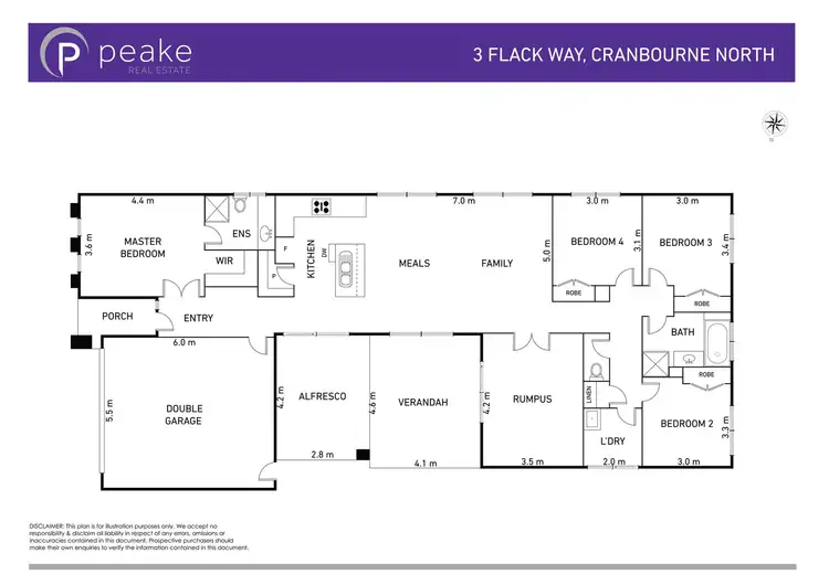 Floorplan of Homely house listing, 3 Flack Way, Cranbourne North VIC 3977