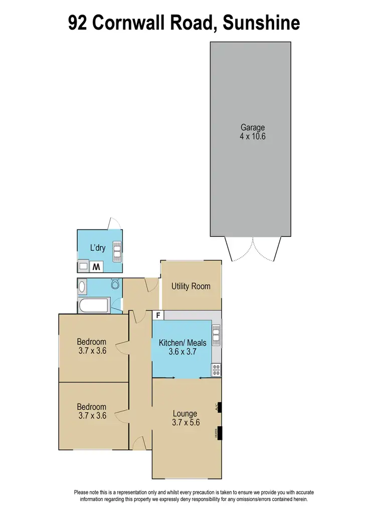 Floorplan of Homely house listing, 92 Cornwall Road, Sunshine VIC 3020