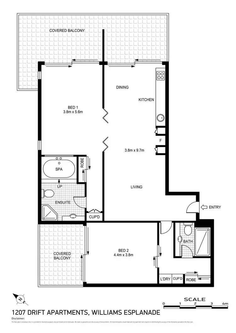 Floorplan of Homely apartment listing, 1207/45 Williams Esplanade, Palm Cove QLD 4879