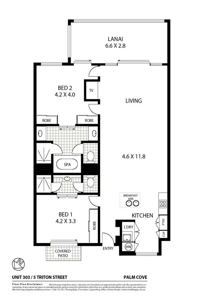Floorplan of Homely apartment listing, 305/5 Triton Street, Palm Cove QLD 4879