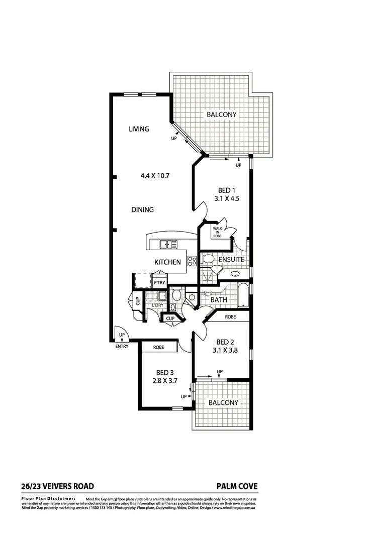 Floorplan of Homely apartment listing, 15/25 Veivers Road, Palm Cove QLD 4879