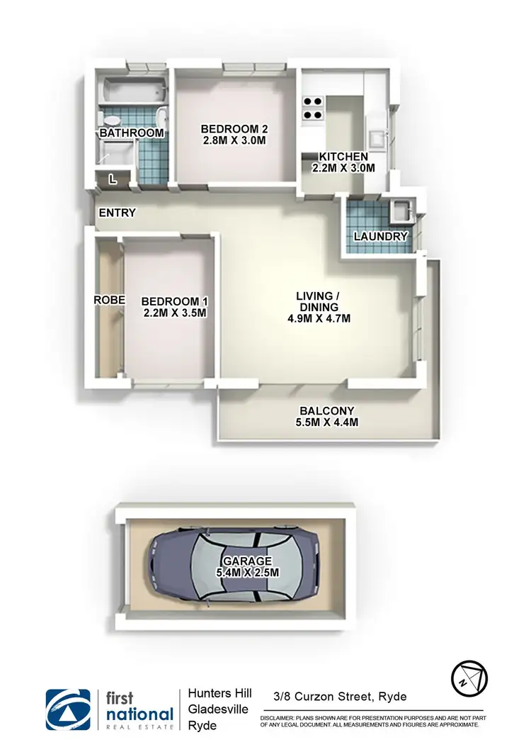 Floorplan of Homely apartment listing, 3/8 Curzon Street, Ryde NSW 2112