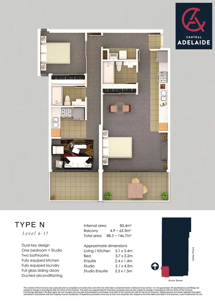 Floorplan of Homely apartment listing, Level 15/152-160 Grote Street, Adelaide SA 5000