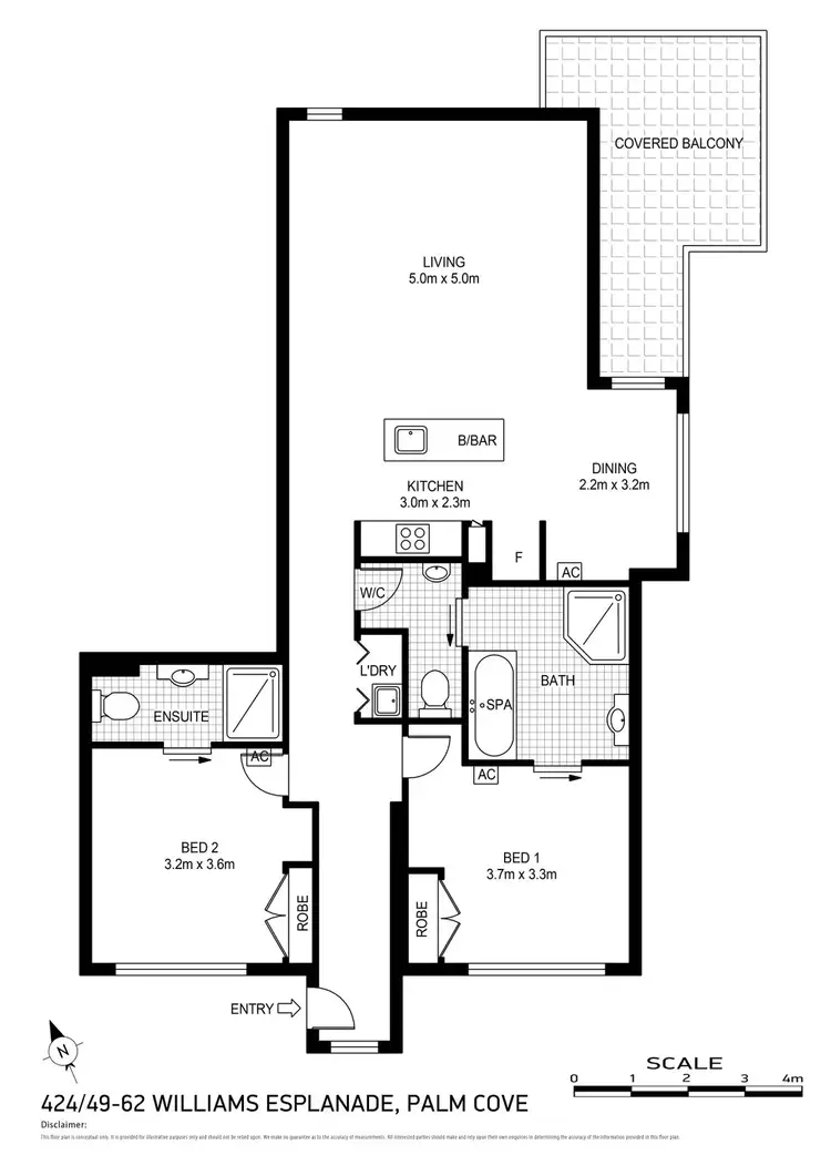 Floorplan of Homely apartment listing, 424/49-63 Williams Esplanade, Palm Cove QLD 4879