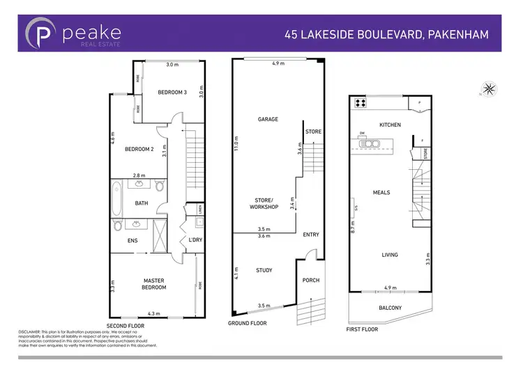 Floorplan of Homely townhouse listing, 45 Lakeside Boulevard, Pakenham VIC 3810