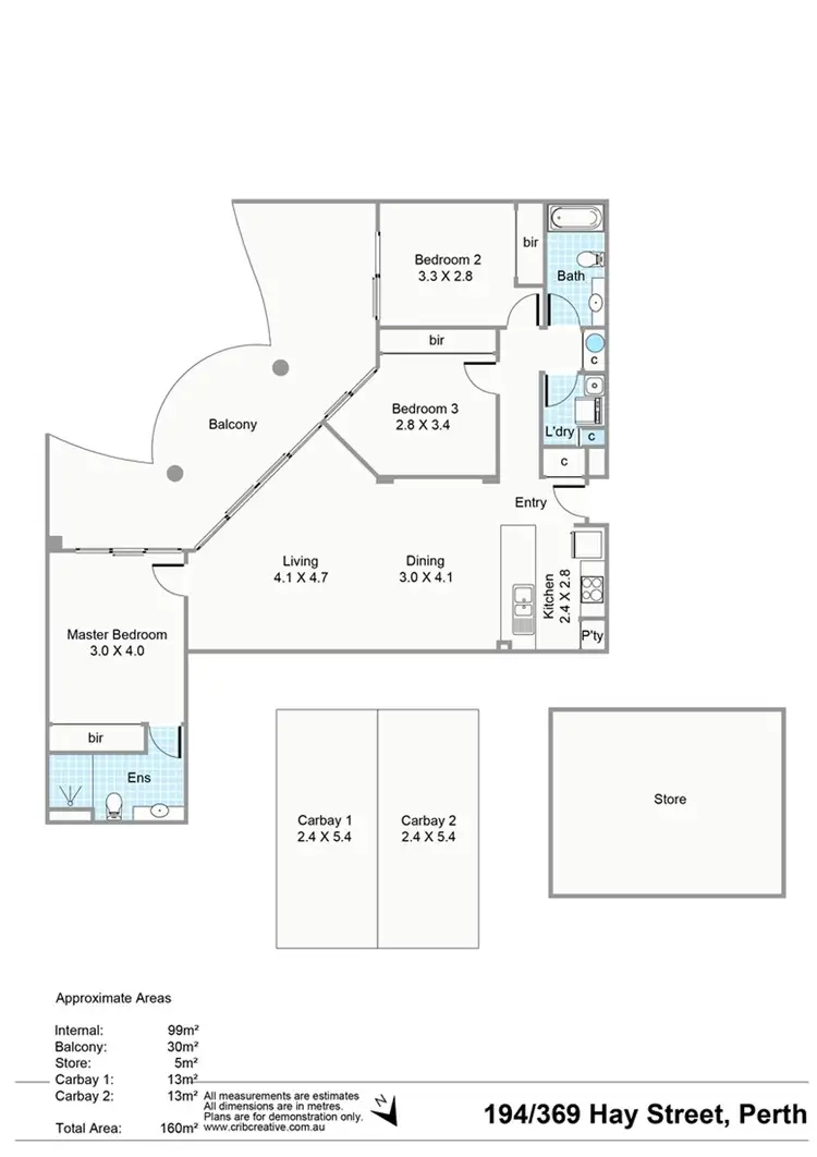 Floorplan of Homely apartment listing, 194/369 Hay Street, Perth WA 6000