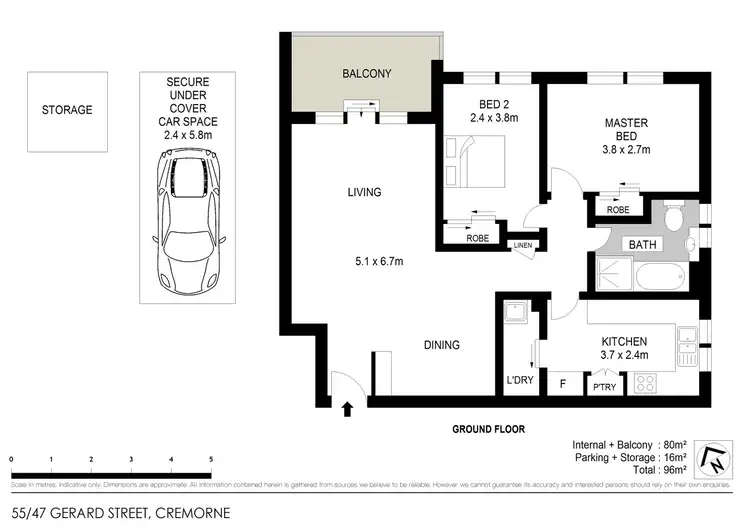 Floorplan of Homely apartment listing, 55/47 Gerard Street *Entry via Paling Street*, Cremorne NSW 2090