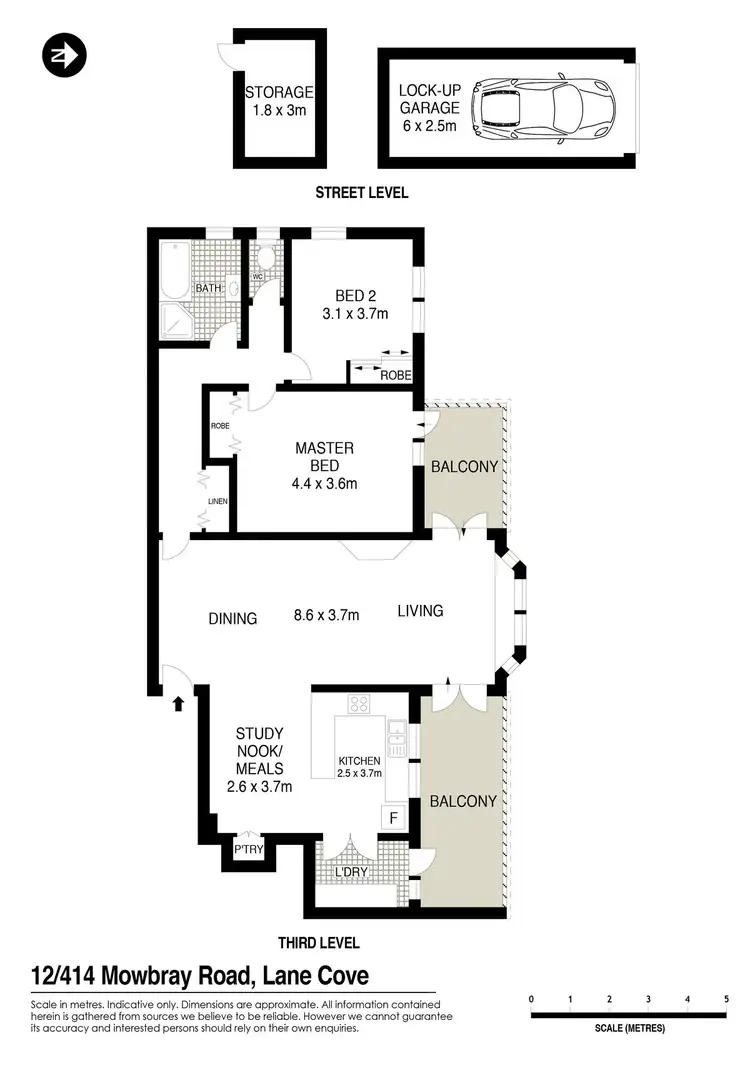 Floorplan of Homely unit listing, 12/414 Mowbray Road, Lane Cove NSW 2066