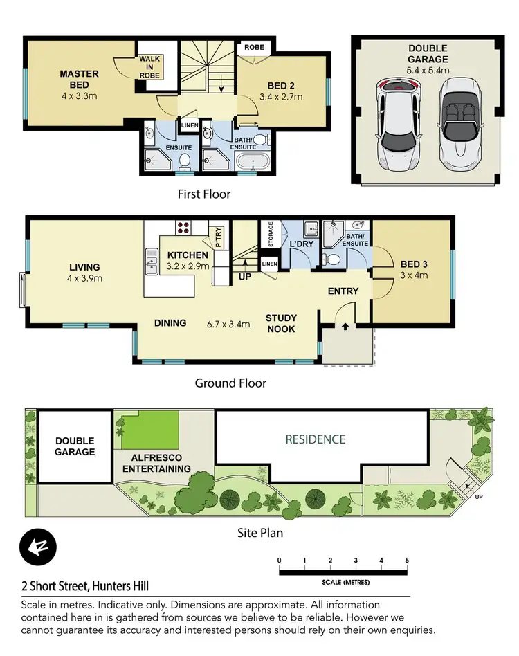 Floorplan of Homely semi-detached listing, 2 Short Street, Hunters Hill NSW 2110