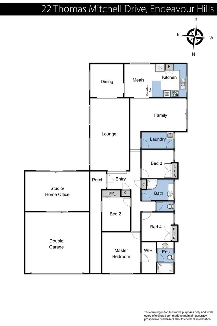 Floorplan of Homely house listing, 22 Thomas Mitchell Drive, Endeavour Hills VIC 3802