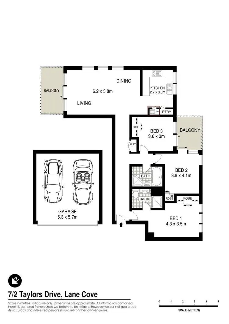 Floorplan of Homely apartment listing, 7/2 Taylors Drive, Lane Cove NSW 2066