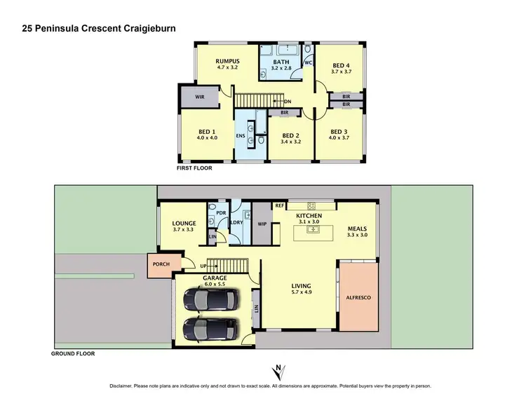 Floorplan of Homely house listing, 25 Peninsula Crescent, Craigieburn VIC 3064