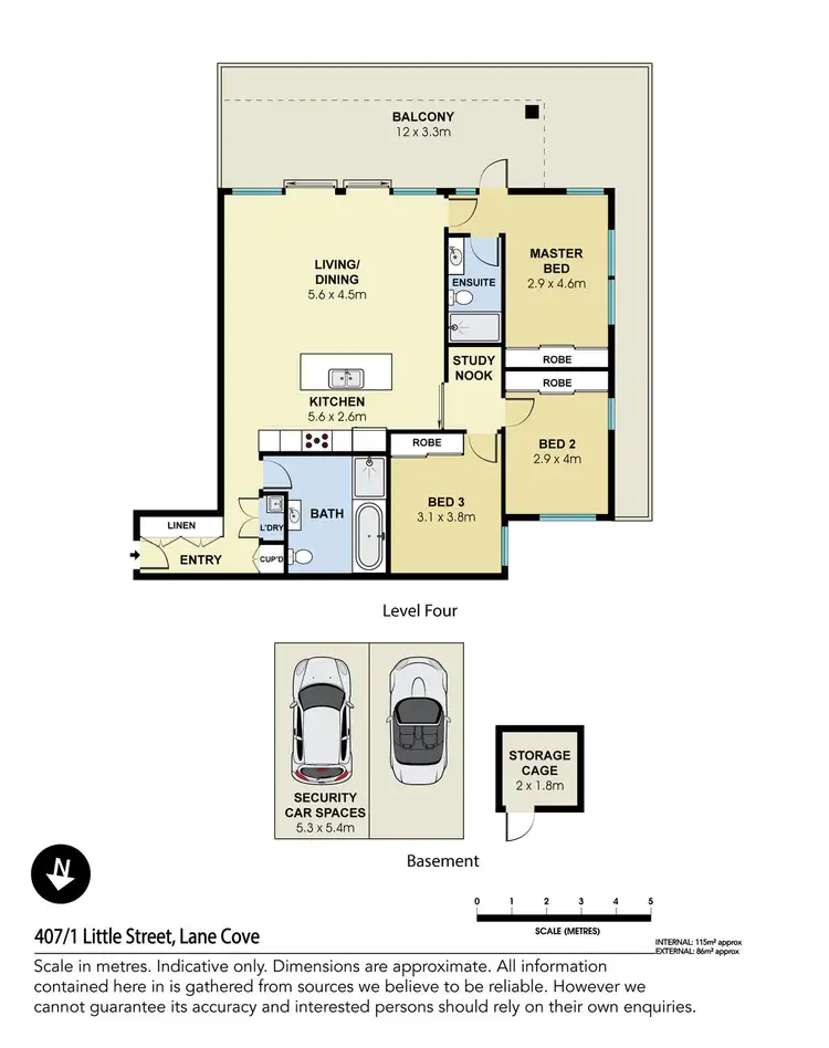 Floorplan of Homely unit listing, 407/1-5 Little Street, Lane Cove NSW 2066