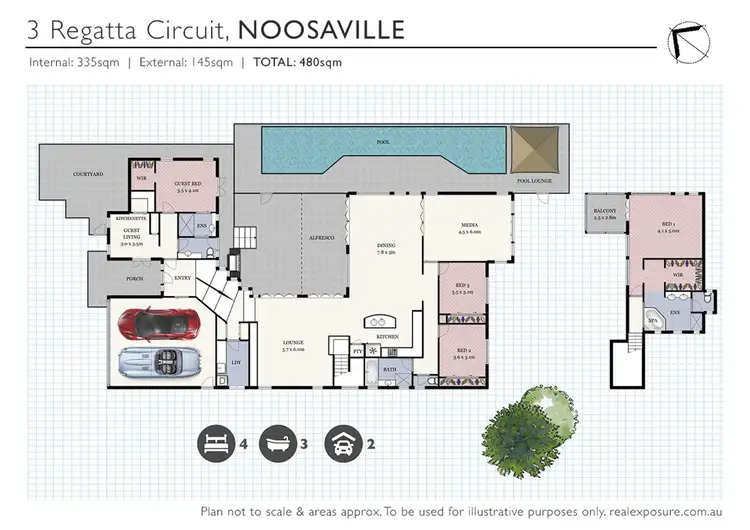 Floorplan of Homely house listing, 3 Regatta Circuit, Noosaville QLD 4566