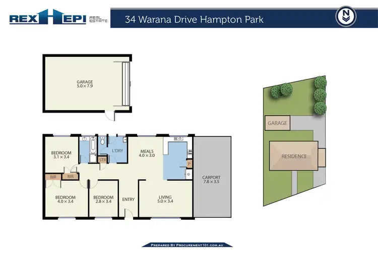 Floorplan of Homely house listing, 34 Warana Drive, Hampton Park VIC 3976