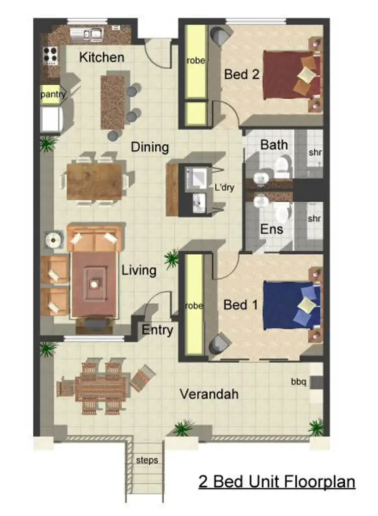 Floorplan of Homely unit listing, 2/6 James Street, Cairns North QLD 4870