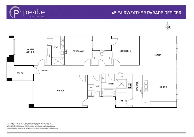 Floorplan of Homely house listing, 45 Fairweather Parade, Officer VIC 3809
