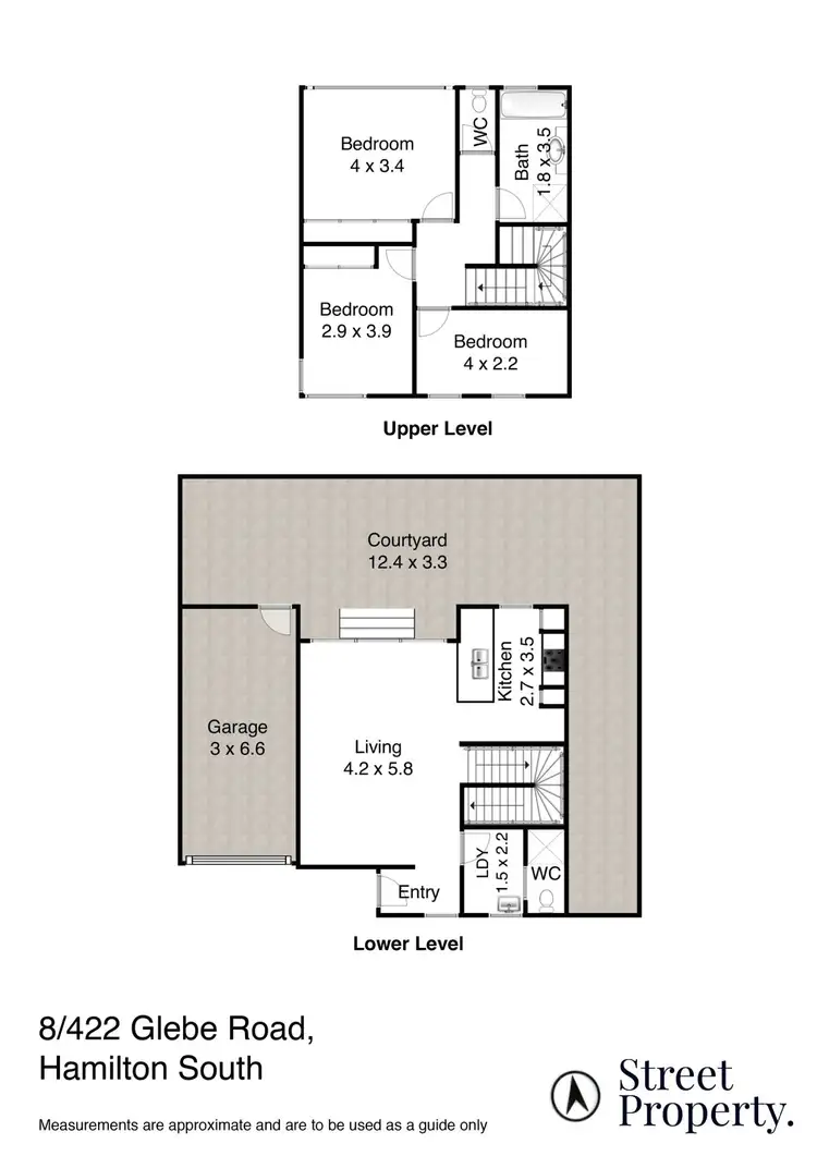 Floorplan of Homely townhouse listing, 8/422 Glebe Road, Hamilton South NSW 2303