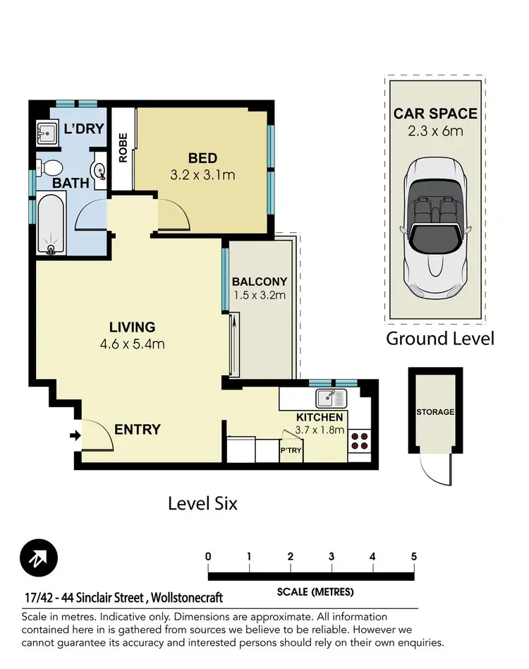 Floorplan of Homely apartment listing, 17/42-44 Sinclair Street, Wollstonecraft NSW 2065